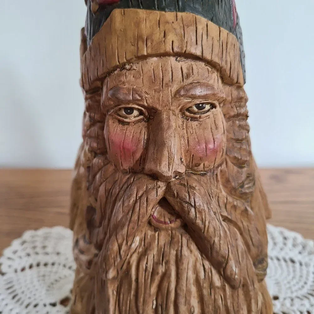 Three Faces of Santa Unique Christmas Holiday Decor Table Shelf Sitter Vintage